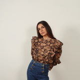 Blusa Keers Damask Azul