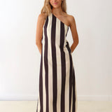 Vestido Skuins Rayas Marrón