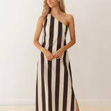 Vestido Skuins Rayas Marrón
