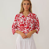 Camisa Mytisk Blomster Rojo
