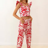 Pantalón Rover Blomster Rojo