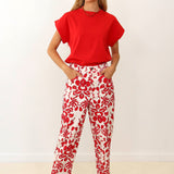 Pantalón Rover Blomster Rojo