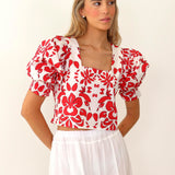 Blusa Silta Blomster Rojo