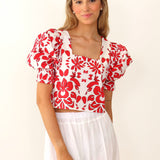Blusa Silta Blomster Rojo