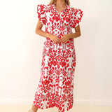 Vestido Romp Blomster Rojo