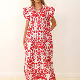 Vestido Romp Blomster Rojo