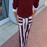 Pantalón Prast Rayas Burdeos