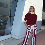 Pantalón Prast Rayas Burdeos