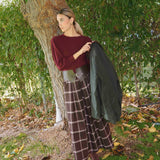 Falda Essan Escocés Marrón