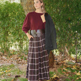 Falda Essan Escocés Marrón