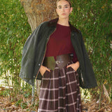 Falda Essan Escocés Marrón