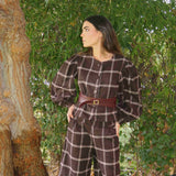 Chaqueta corta Essan Escocés Marrón