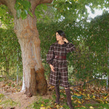 Chaqueta corta Essan Escocés Marrón