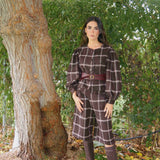 Chaqueta corta Essan Escocés Marrón