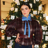 Chaqueta corta Essan Escoces burdeos