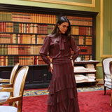 Strep Paisley Skirt Burgundy