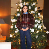 Chaqueta corta Essan Escoces burdeos