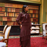 Strep Paisley Skirt Burgundy