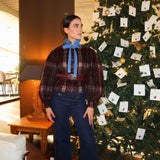 Chaqueta corta Essan Escoces burdeos