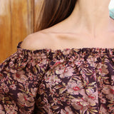 Bluse Neen Damast Bordeaux