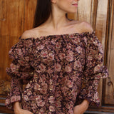 Bluse Neen Damast Bordeaux