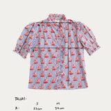 Camisa Frill Rayas Azul