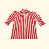 Camisa Ruché Rayas Rojo