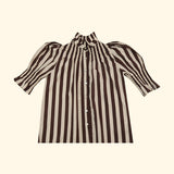 Camisa Ruché Rayas Marrón