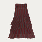 Strep Paisley Skirt Burgundy