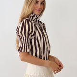 Camisa Ruché Rayas Marrón