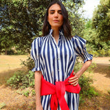 Vestido Ruché Rayas Marino