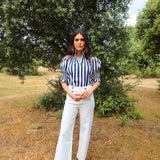 Camisa Ruché Rayas Marino