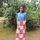 Falda Lisse Tapet Rojo