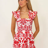 Vestido Volss Blomster Rojo