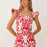 Top Ensa Blomster Rojo
