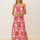 Vestido Skuins Blomster Rojo