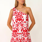 Vestido Skuins Blomster Rojo