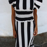 Vestido Snap Rayas Negro