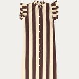 Vestido Romp Rayas Marrón