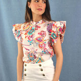Camisa Selen Blooms Blanco