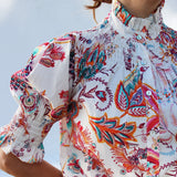 Camisa Ruché Blooms Blanco