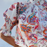 Camisa Ruché Blooms Blanco