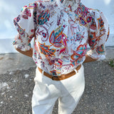 Camisa Ruché Blooms Blanco