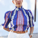 Camisa Ruché Rayas Malva