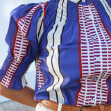 Camisa Ruché Rayas Malva