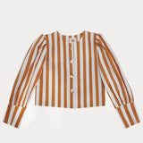 Orange Striped Jean Jacket