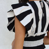 Vestido Snap Rayas Negro