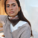 Pañuelo Tisel Beige/Burdeos