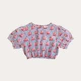 Top Set Rayas Azul