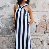 Vestido Clume Rayas Negro